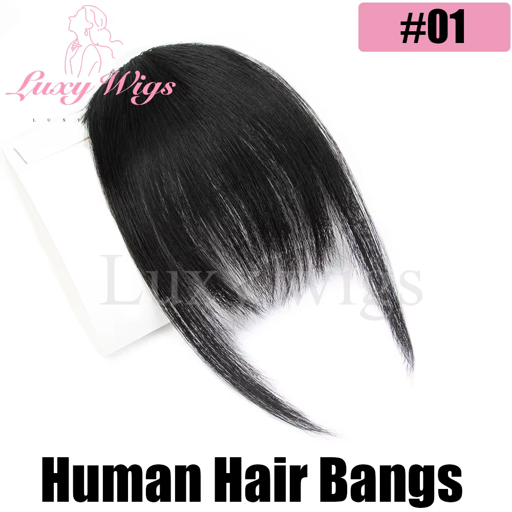 Pince à cheveux humains bruns en frange avec branches frange vaporeuse frange française pour femmes 