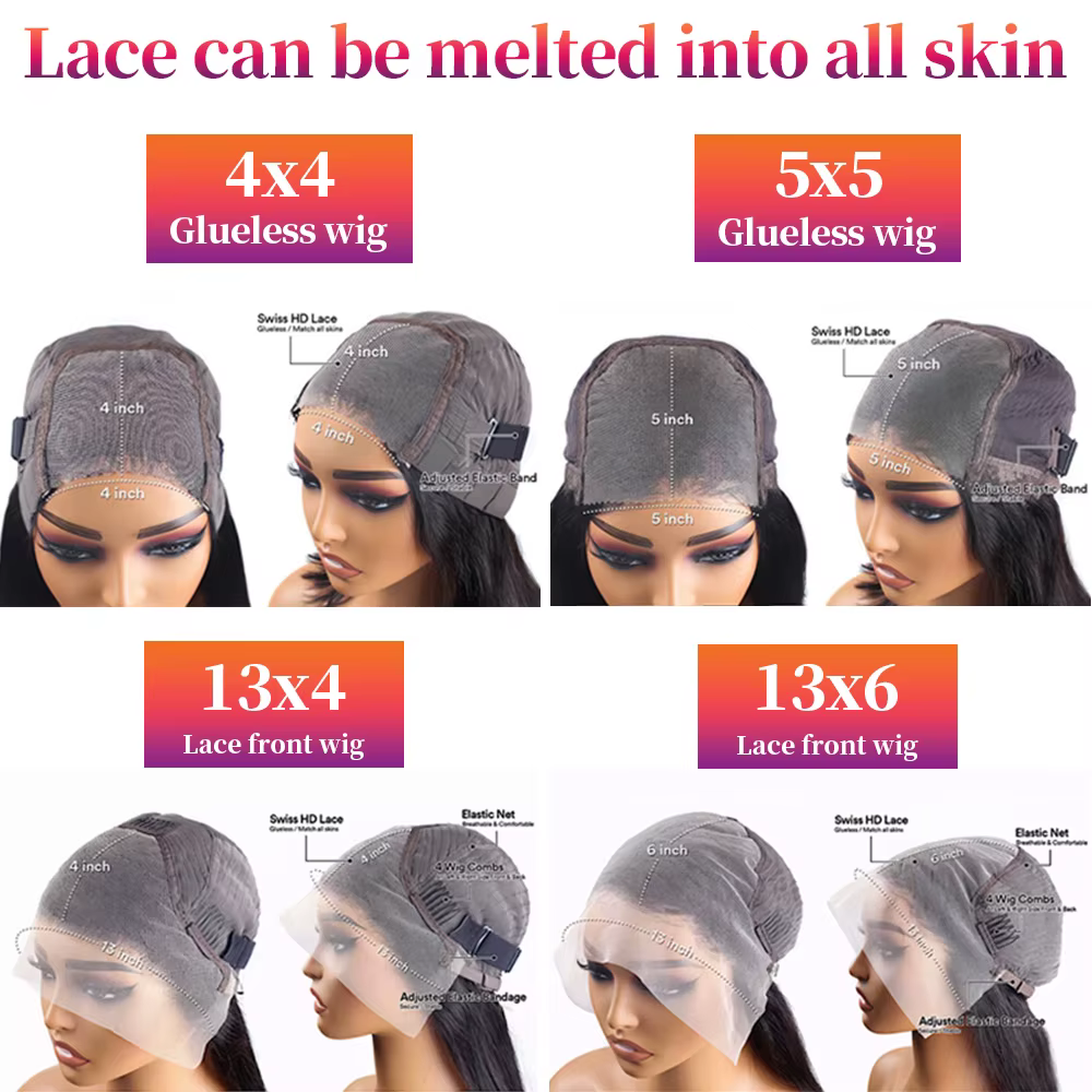 Perruque frontale transparente HD Body Wave 13x4/13x6, perruques en cheveux humains Body Wave Lace F