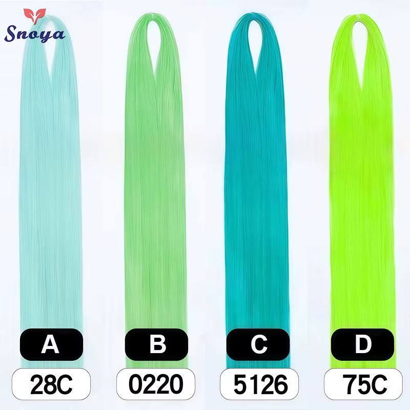 Snoya 120 cm matières premières de cheveux synthétiques 100 couleurs utilisées pour la coiffure de p