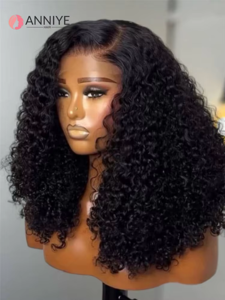 Perruque Lace Closure Wig brésilienne bouclée 5x5, très haute densité, 100% cheveux naturels, Bob, p