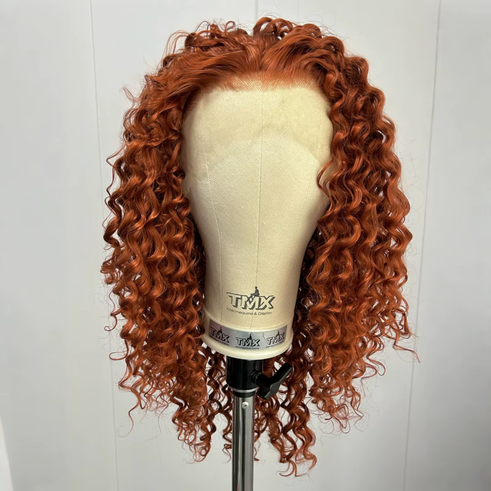 Perruques bouclées au gingembre pour femmes, cheveux synthétiques Afro bouclés brun rougeâtre, parti