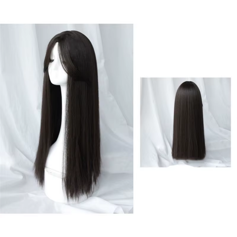 Extensions de cheveux synthétiques pour femmes, perruques à usage quotidien, couvre-tête central sép