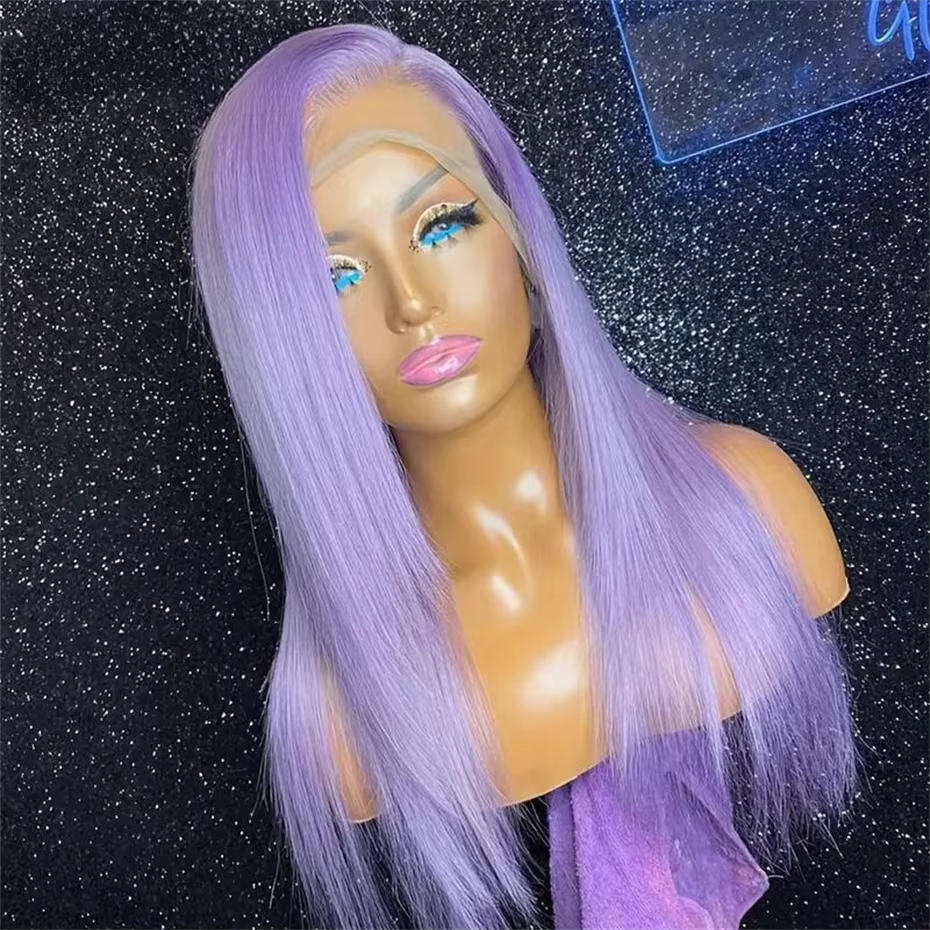 13x6 violet dentelle avant perruque de cheveux humains brésilien 613 Blonde rose gris dentelle front