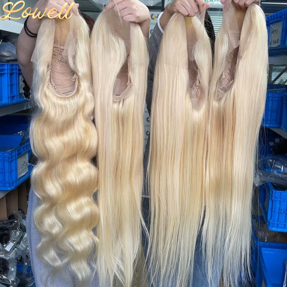 Perruque en cheveux humains blonds de 30 pouces, lisse, avec dentelle frontale HD 613, 13x6, 13x4, o