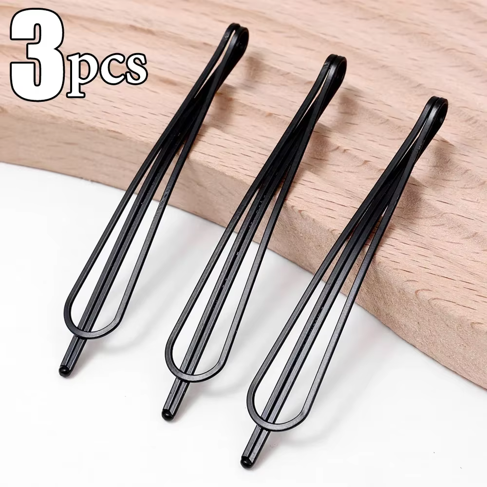 Épingles à cheveux noires ondulées, Barrettes en métal invisibles BB Clip ondulé, accessoires pour c