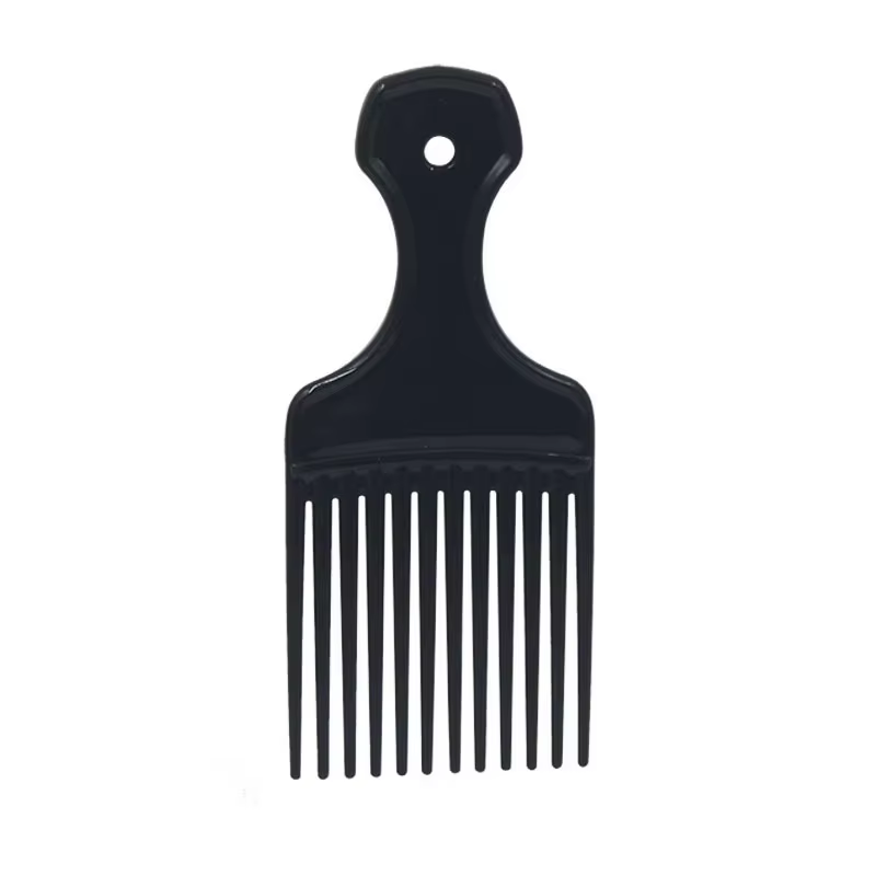 Peigne à cheveux Afro en plastique noir, 1 pièce, dents larges, fourchette à cheveux, Salon professi