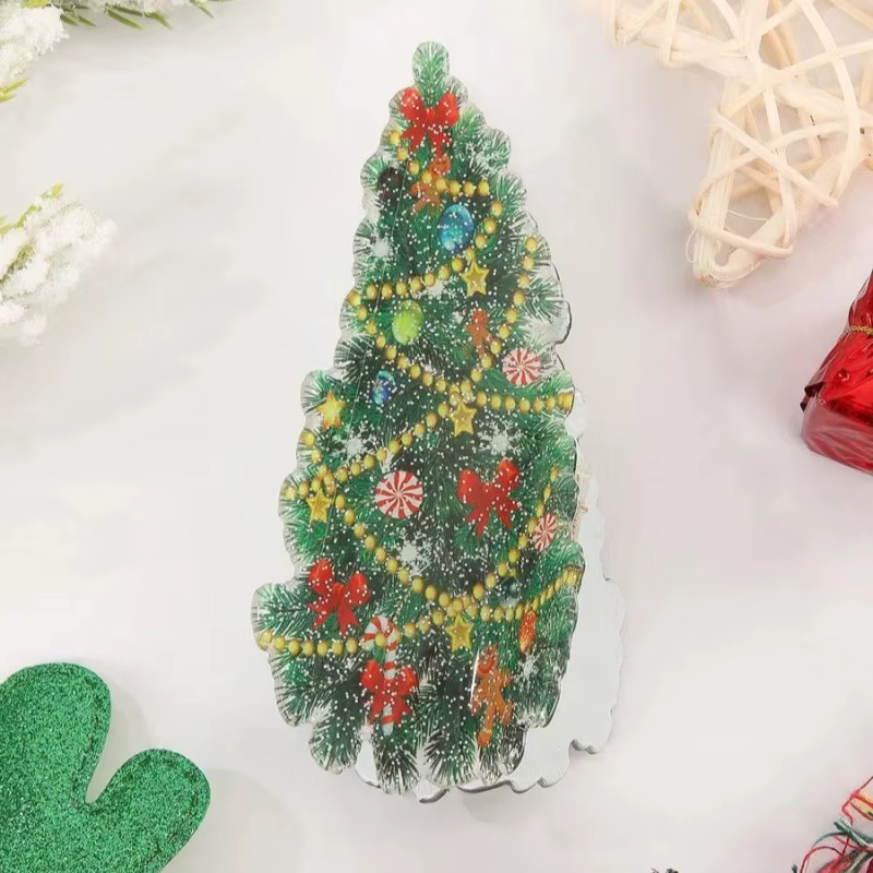 Pinces à cheveux en acrylique, arbre de noël, série de noël, pinces à cheveux d'hiver, accessoires p