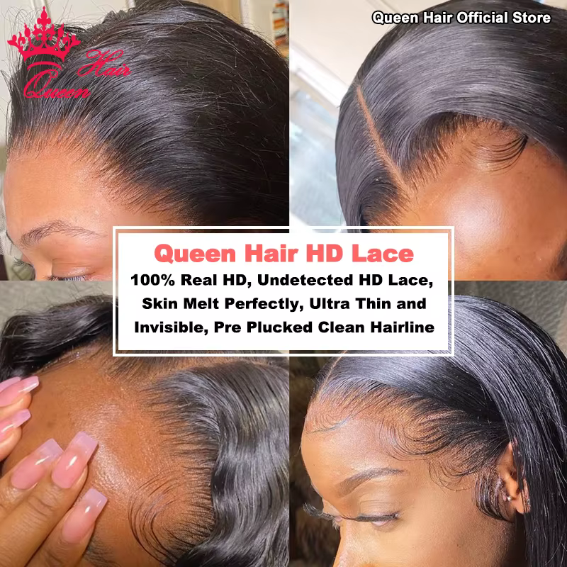 Raw Hair Straight Bundles With HD Lace Closure 5x5 4x4 100% Human Hair Transparent Lace Queen Hair O
