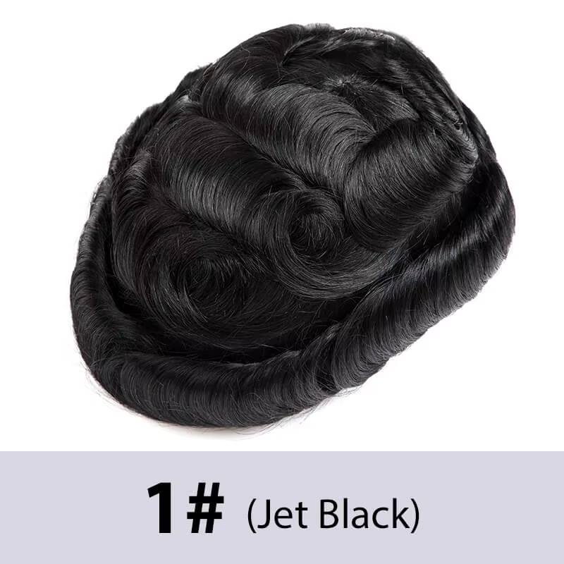 Perruque complète en dentelle pour homme, prothèse capillaire masculine, toupet en cheveux humains n