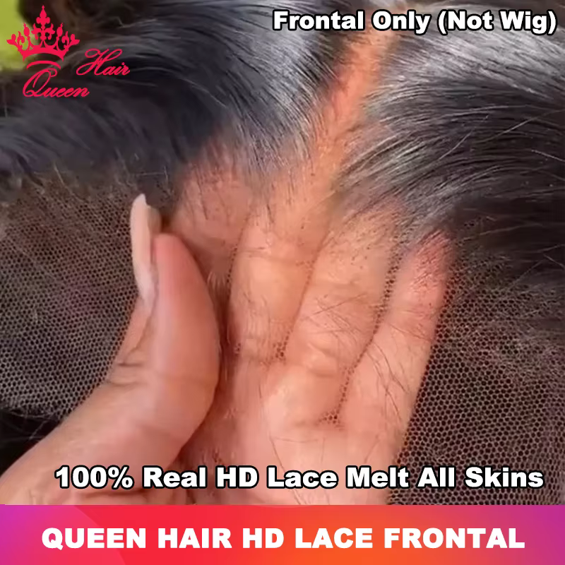 Queen Hair véritable HD Frontal/Closure uniquement en dentelle invisible effet peau fondue 13x6 13x4