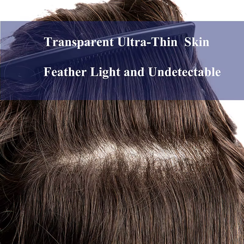 Permier mâle prothèse de cheveux Ultra-mince 0.03mm peau perruques pour hommes 6 "prothèse capillair
