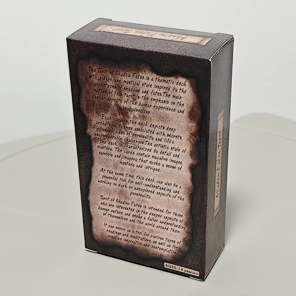 Jeu de Tarot Shadow Fates, 10.3x6cm, 78 cartes sombres, raide dans le folklore, le mythe et la sages