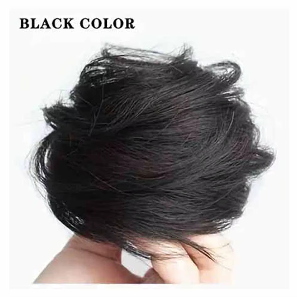 Perruque Updo synthétique facile à porter, Chignon lisse et élégant avec élastique, postiche queue d