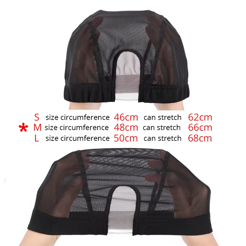 Bonnet de perruque élastique sans colle S/M/L, avec partie en U, pour la fabrication de perruque, co
