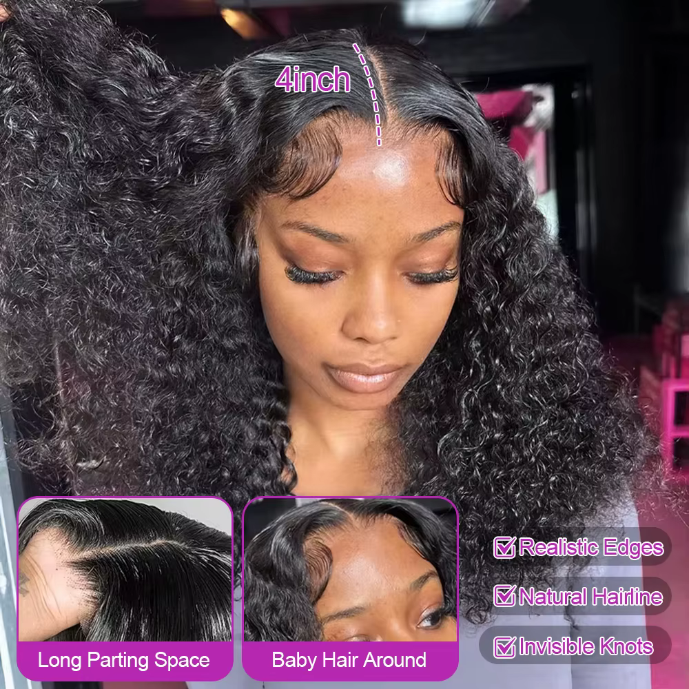 Perruque Bob courte bouclée cheveux humains vague profonde sans colle Wear And Go 13X6 Hd dentelle a