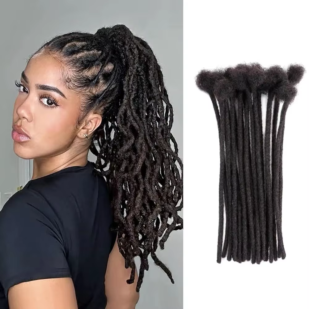 Extensions de dreadlocks en cheveux humains naturels de 0,6 cm, 4 à 18 pouces, 30 mèches, locs entiè