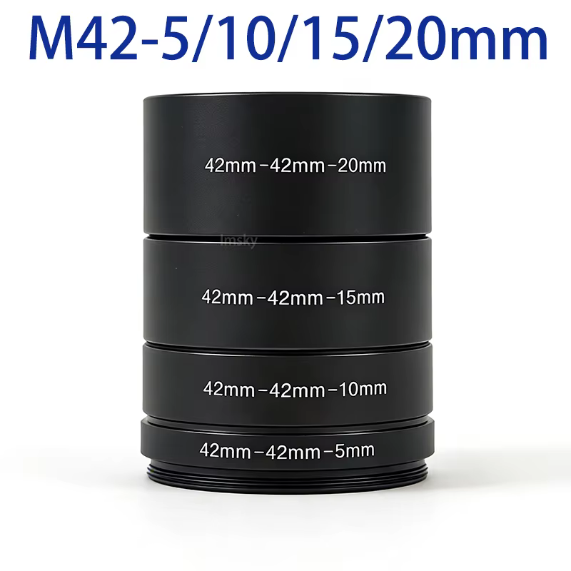 Kit de tubes d'extension de longueur focale T2, 5mm, 10mm, 15mm, 20mm, M42x0.75, pour photographie d