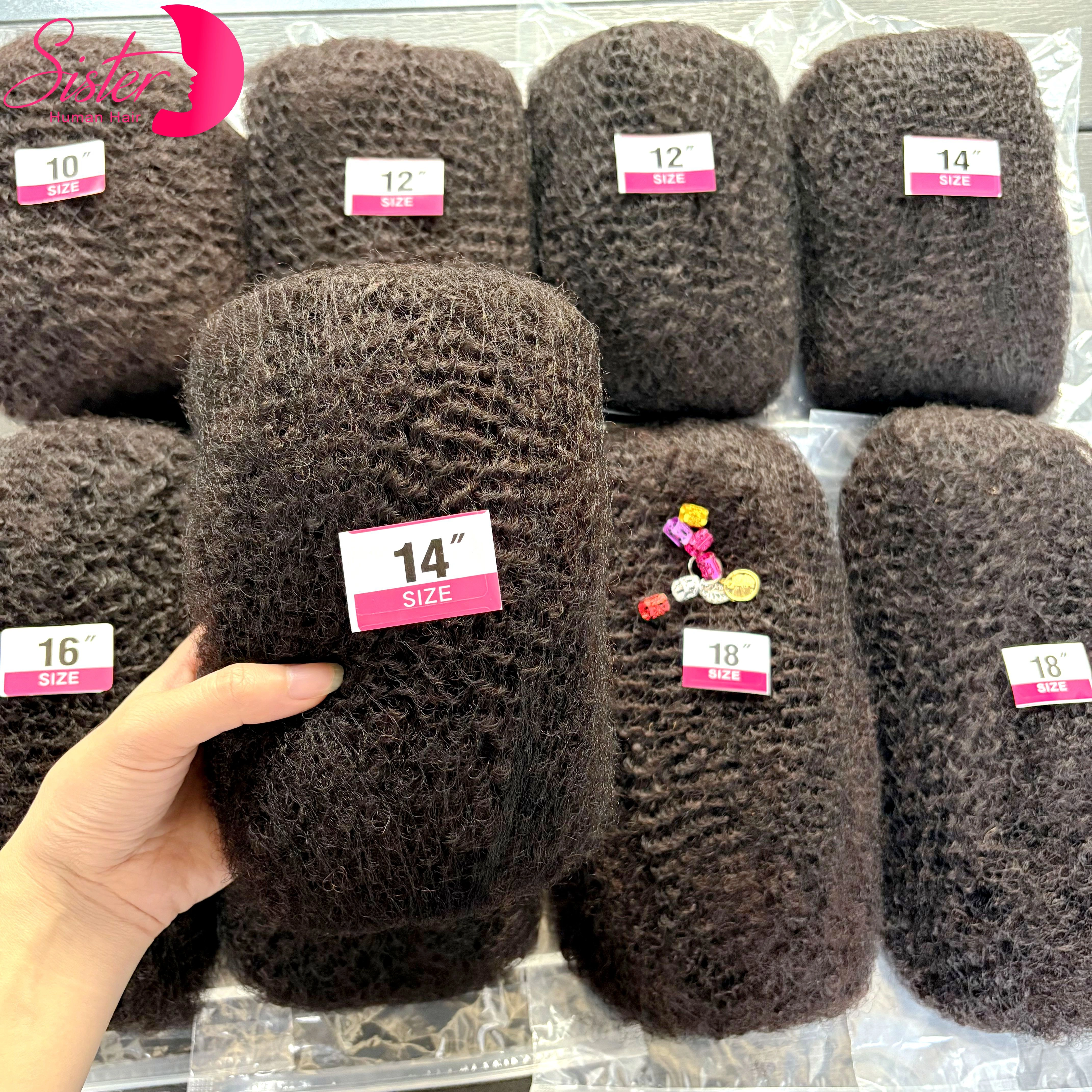 30 ou 50 g/paquet 10-18 pouces 4C Afro crépus en vrac Extensions de cheveux humains sans trame brési