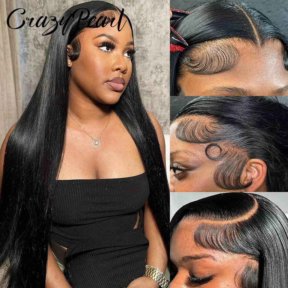 Perruques Lace Front 13x6 en Cheveux Humains pour Femmes, Densité 250%, HD Transparentes, Lisses, Pr