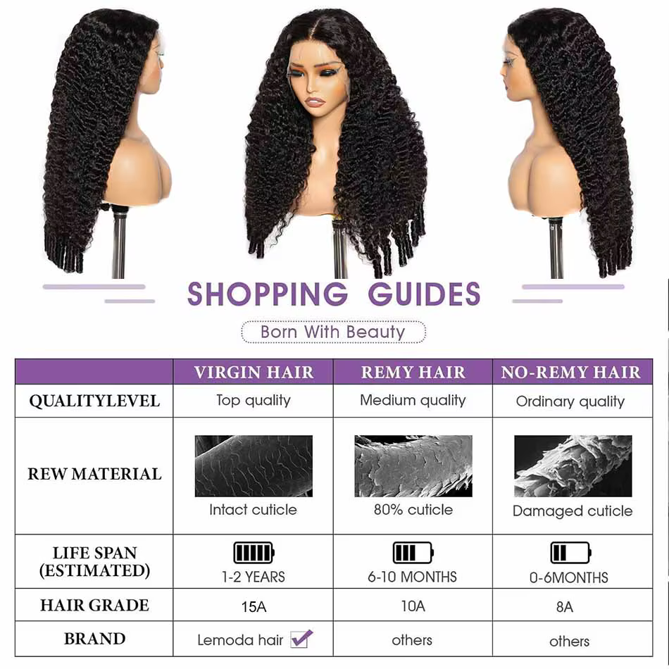 Lemoda birman perruque bouclée cheveux humains 13x6 pleine fleur HD perruque de dentelle transparent