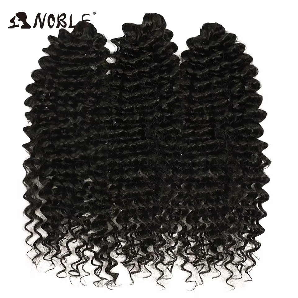 Extensions de cheveux synthétiques NOBLE de 24 pouces, ombré orange à blond, ondulations profondes,