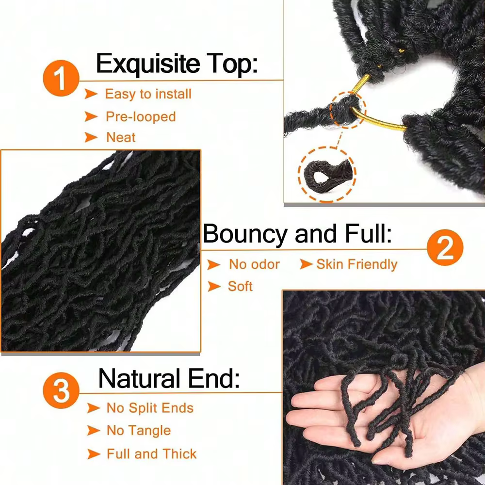1/6 paquets Faux Locs Crochet cheveux 30 pouces doux Locs pour Locs en détresse papillon Locs Croche