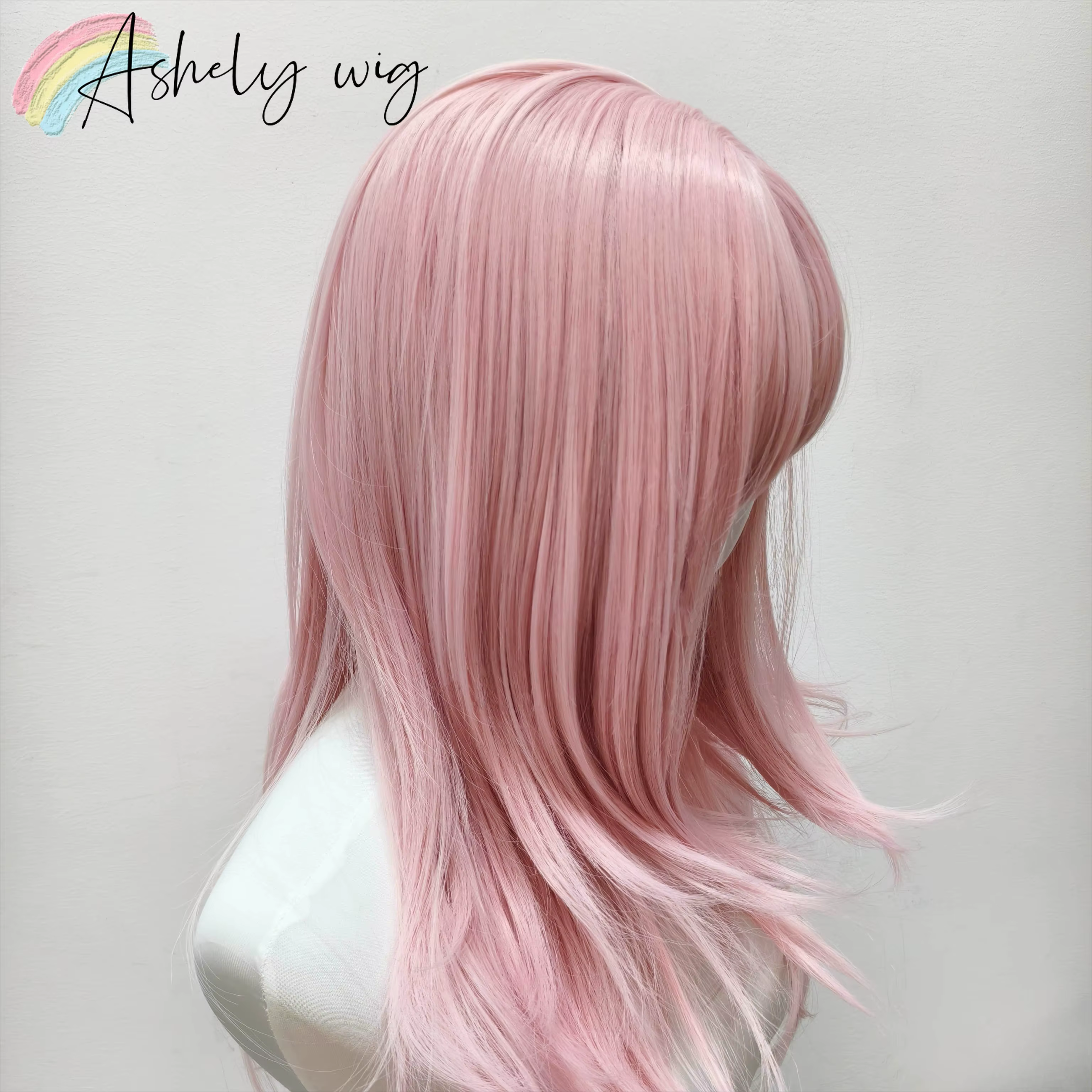Ashely Rose perruque Lolita femme bandeau corps ondulé Rose modèles de cheveux en frange française h