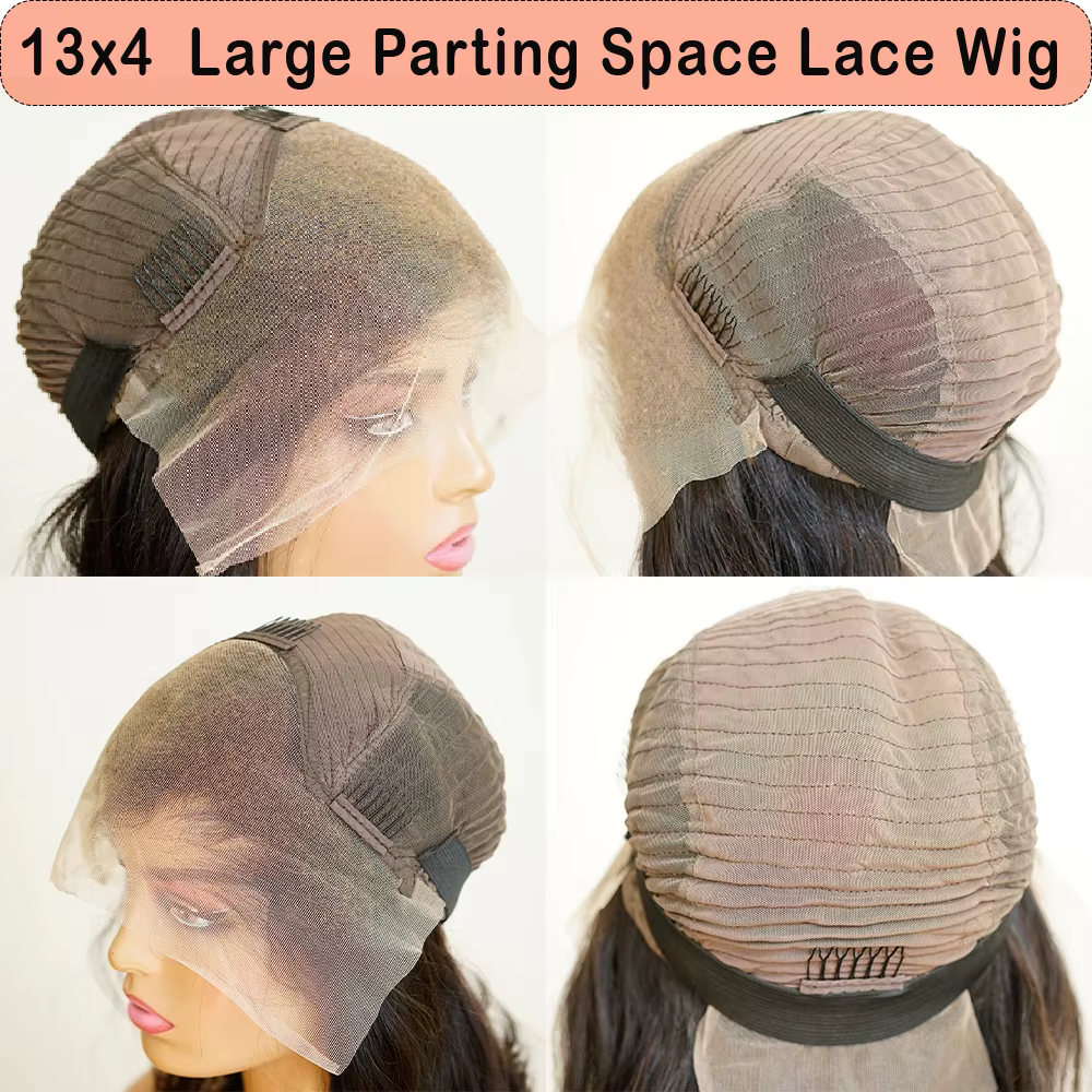 Perruque Lagos Hairline 13x4 Invisible Lace Frontal, Densité 250, Cheveux Humains Ondulés Profonds,
