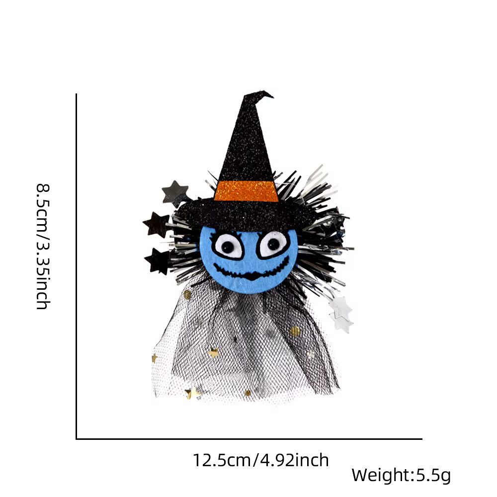 Pince à cheveux pour Halloween, épingle à cheveux, couvre-chef, araignée drôle, citrouille, maille, 