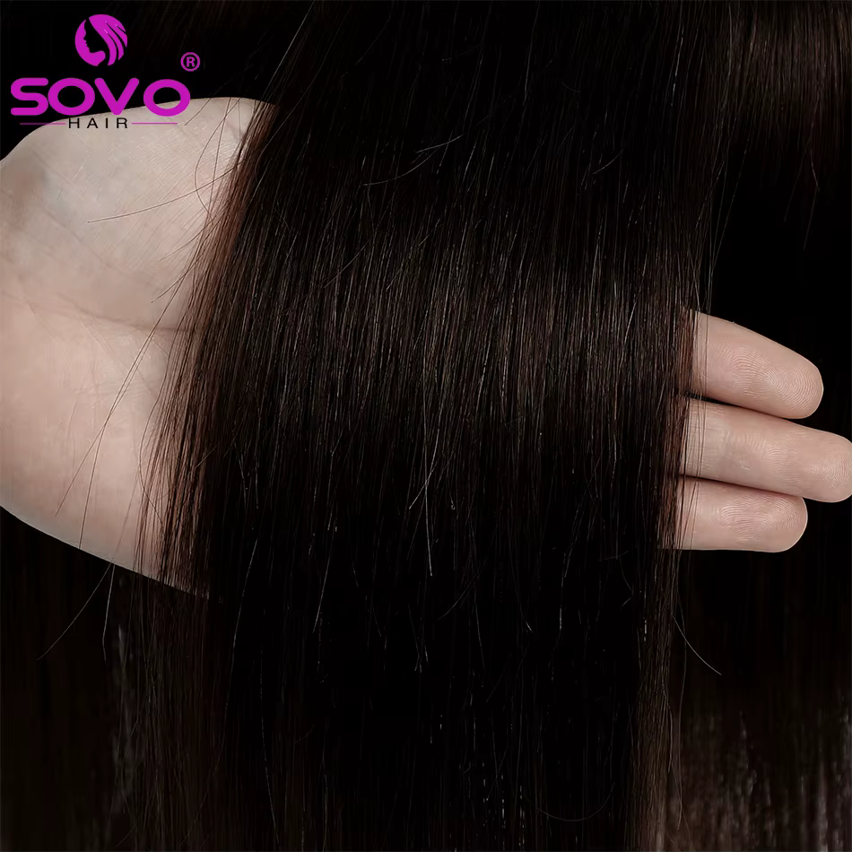 Toppers de cheveux raides pour femmes, postiche brune naturelle, 100% vrais cheveux humains brésilie