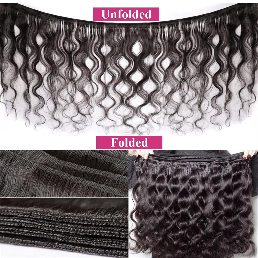 Extensions de cheveux humains 100% naturels, ondulés, brésiliens non traités, 3 mèches avec closure 