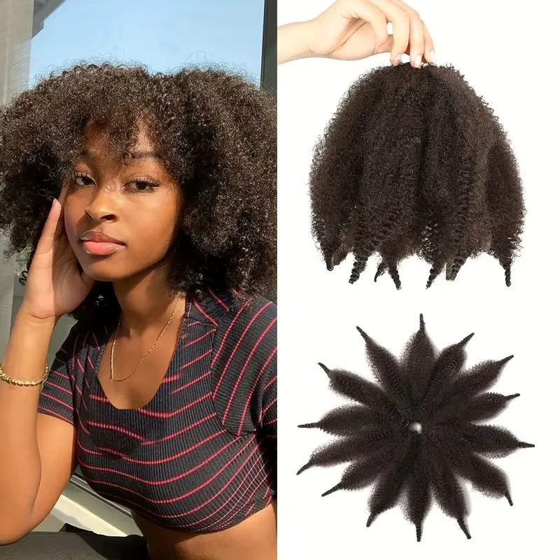 Extensions de cheveux synthétiques bouclés de 8 pouces, cheveux courts pour tresses, pour femmes afr
