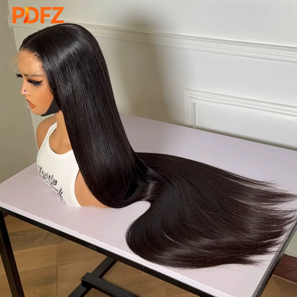 Perruques en cheveux humains lisses, 100% cheveux humains véritables, perruque frontale en dentelle 