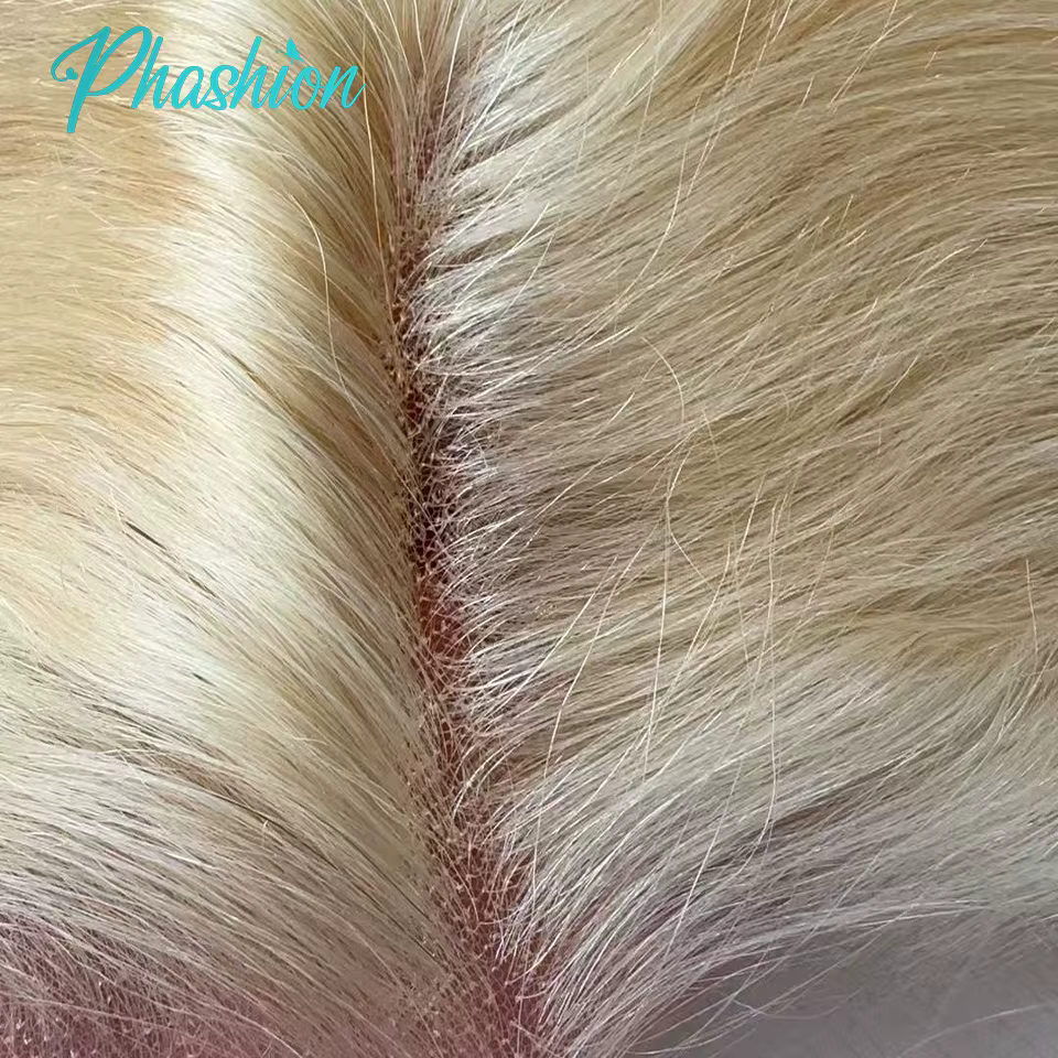 Phashion réel HD 9x6 Blonde dentelle fermeture 613 droite pré plumé suisse corps fermeture seulement