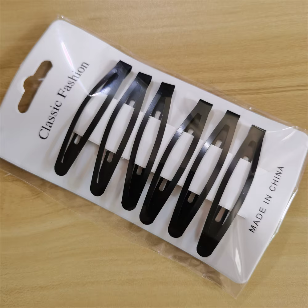 6 pièces/ensemble épingles à cheveux noires ondulées épingles à cheveux de mode Barrettes en métal I