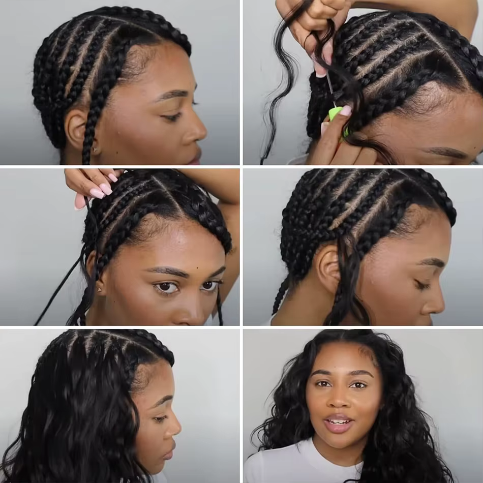 Mèches brésiliennes 100% naturelles Remy ondulées au Crochet, Extensions de cheveux invisibles avec