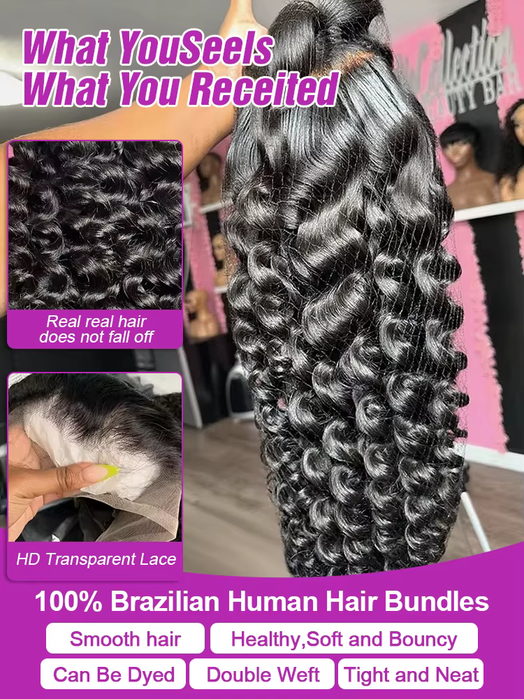 Perruques de cheveux humains avant de dentelle libre vague profonde 13x4 360 30 40 pouces vague natu