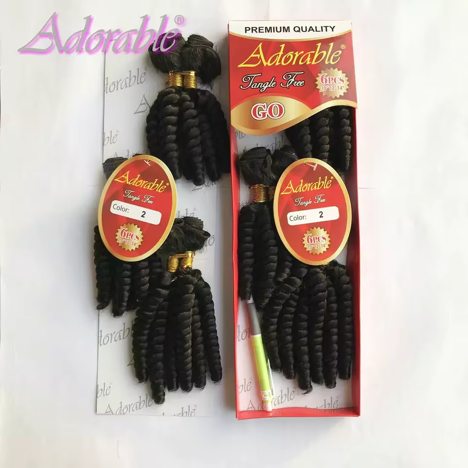 Adorable Bundles Hair - Lot de 6 mèches synthétiques GO / Extensions de cheveux de 10 à 14 pouces, c
