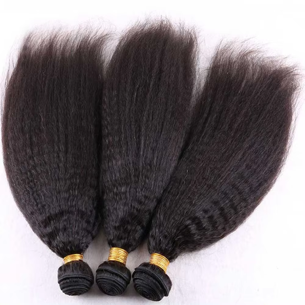 Extensions de cheveux humains vierges bruts péruviens, lisses et crépus, tissage à coudre, 3 à 4 paq