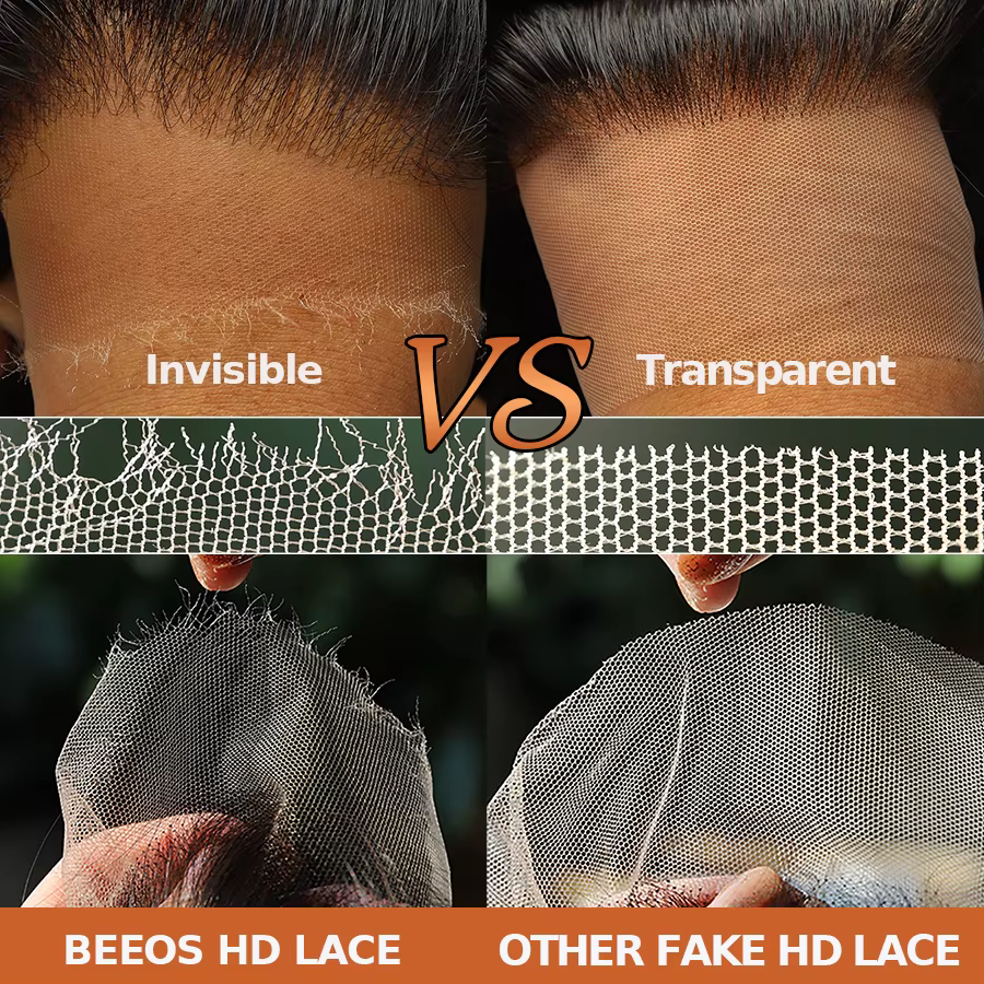 BEEOS-Perruque Brésilienne de Cheveux Naturels Lisses, Ultra Ajustée, 13x6, Prêt à vitation, HD