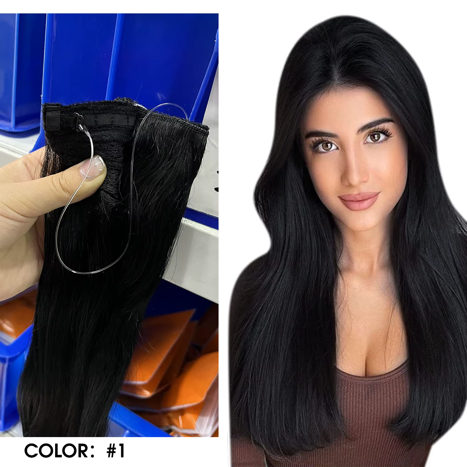 Extensions capillaires Full Shine Fish Line pour femmes, fil Invisible, 1 pièce, 20 pouces, couleur 