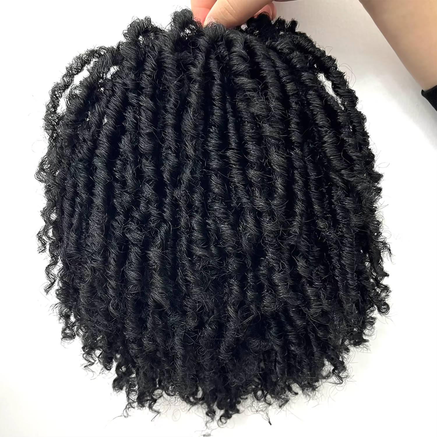 Demi-perruque tressée courte Dreadlock, noire/marron/blonde/gris, perruques synthétiques douces en F