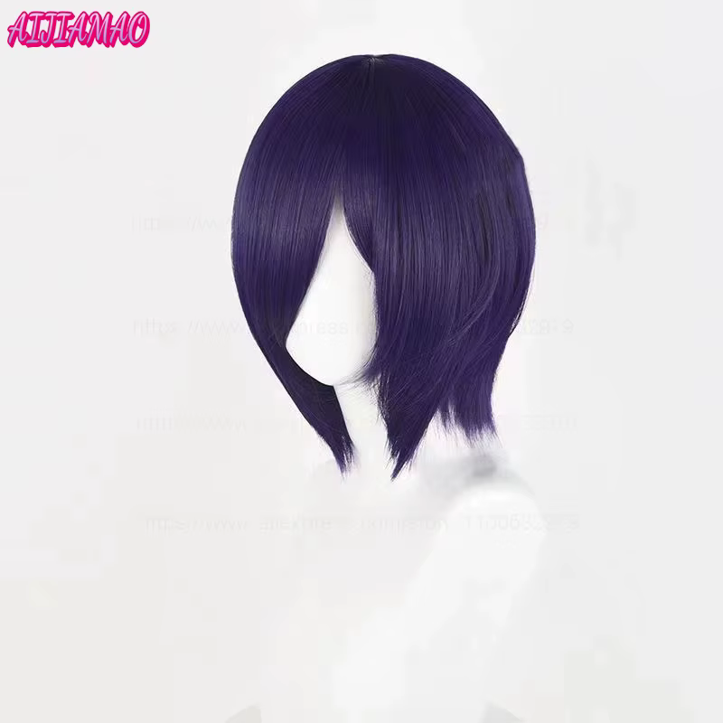 Perruque de Cosplay Tokyo Ghoul Touka Kirishima, perruque courte bleue et violette, cheveux synthéti