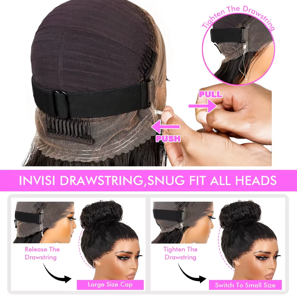 Perruques bouclées en cheveux humains Lafino Invisi Strap Deep Curly Wave 360 Full HD Lace Front, Pe
