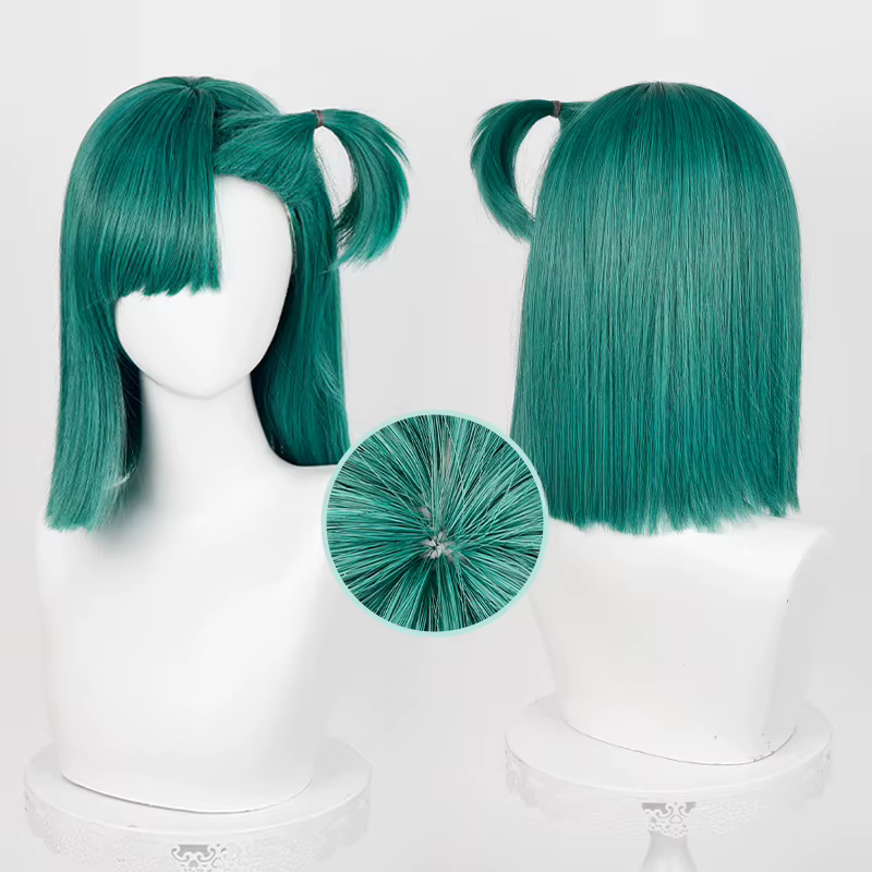 Bulma Cosplay perruque Buruma perruque bleu tressé perruques queue de cheval tresses résistant à la 