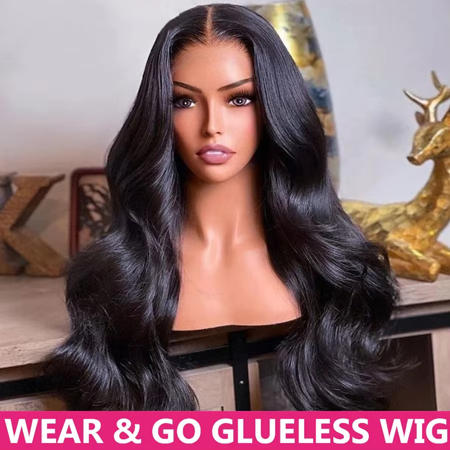 Wear And Go perruques de cheveux humains sans colle pré-épilées vague de corps brésilienne 13x6 HD d