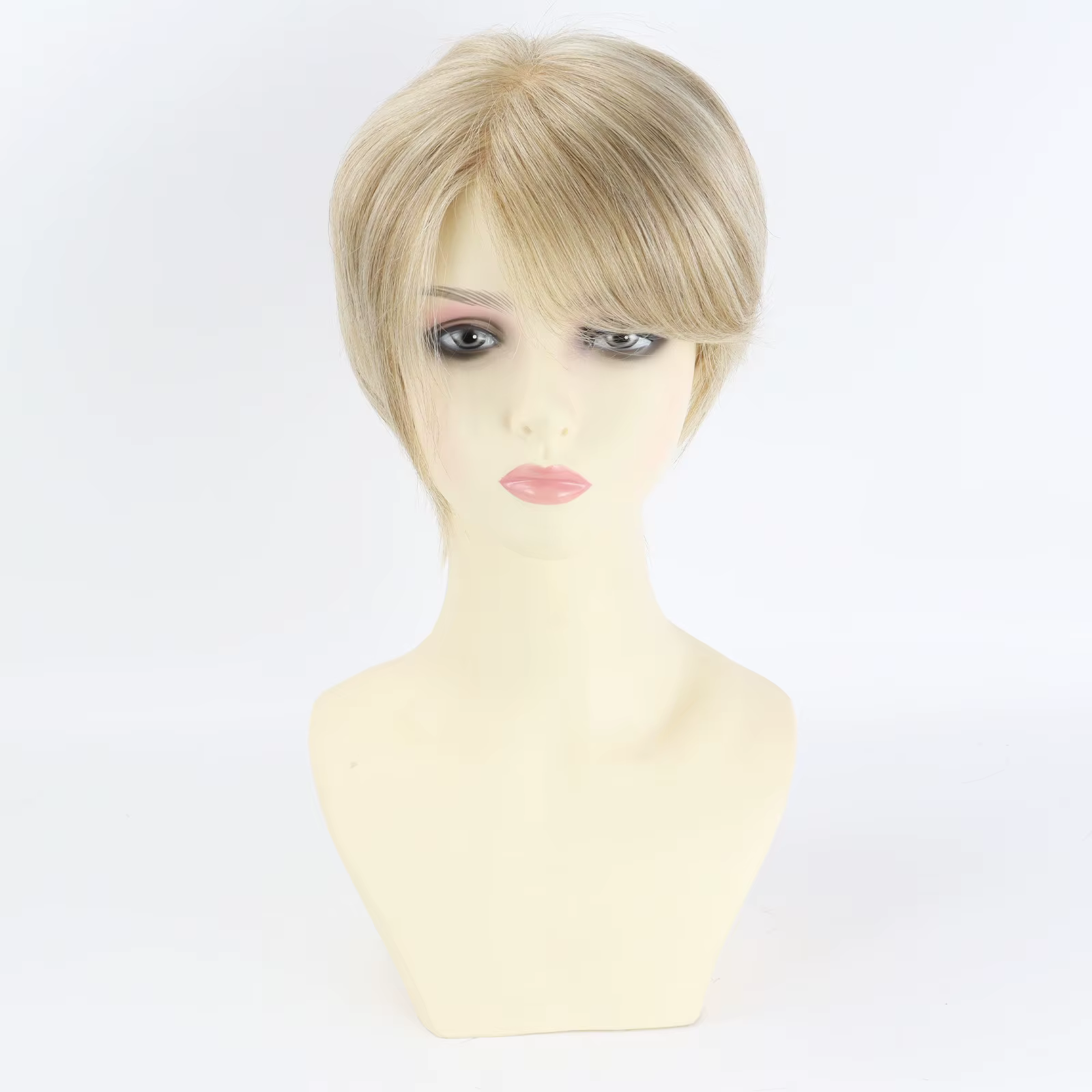 Perruque Mono Top à Trame Ouverte en Cheveux Humains Vierges Européens, Blond Balayage avec Mèches M