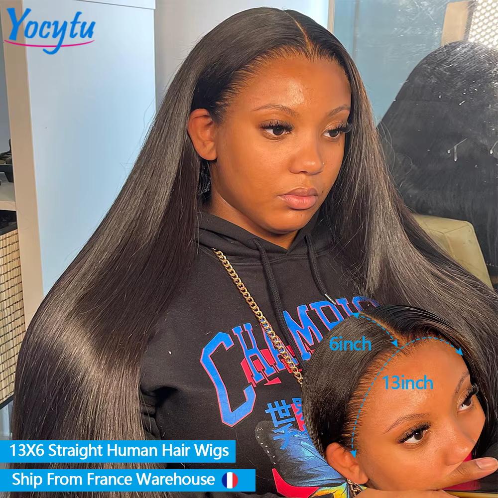 28 30 Pouces Perruques Cheveux Humains YOCYTU 13X6 lisse Perruque Peruvian Haut Qualité Pour Femme H
