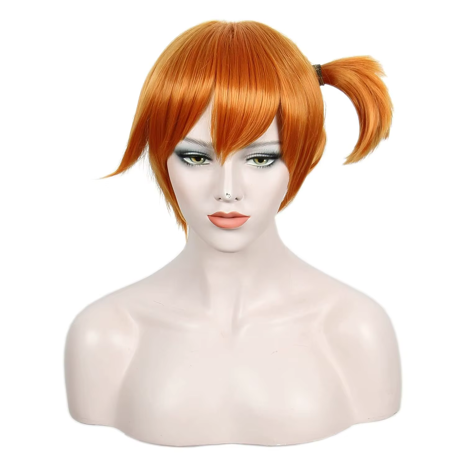 Perruque courte monstre de poche Orange brume, perruque de Costume de Cosplay d'halloween pour femme