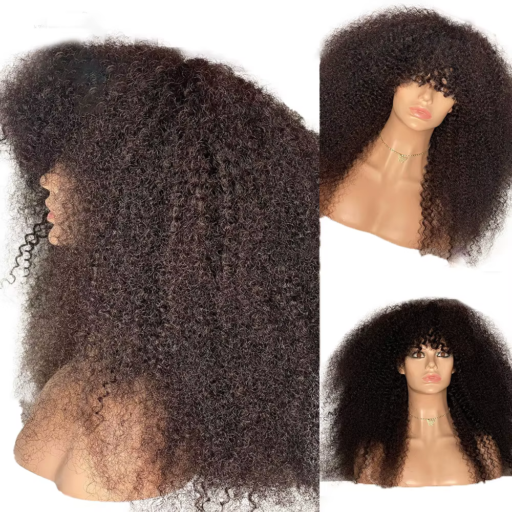 Perruque synthétique sans colle, douce, longue de 26 pouces, noire naturelle, bouclée, densité 180, 